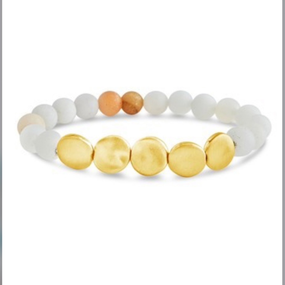 Sterling Forever 14K Gold Cloud Beaded Bracelet
